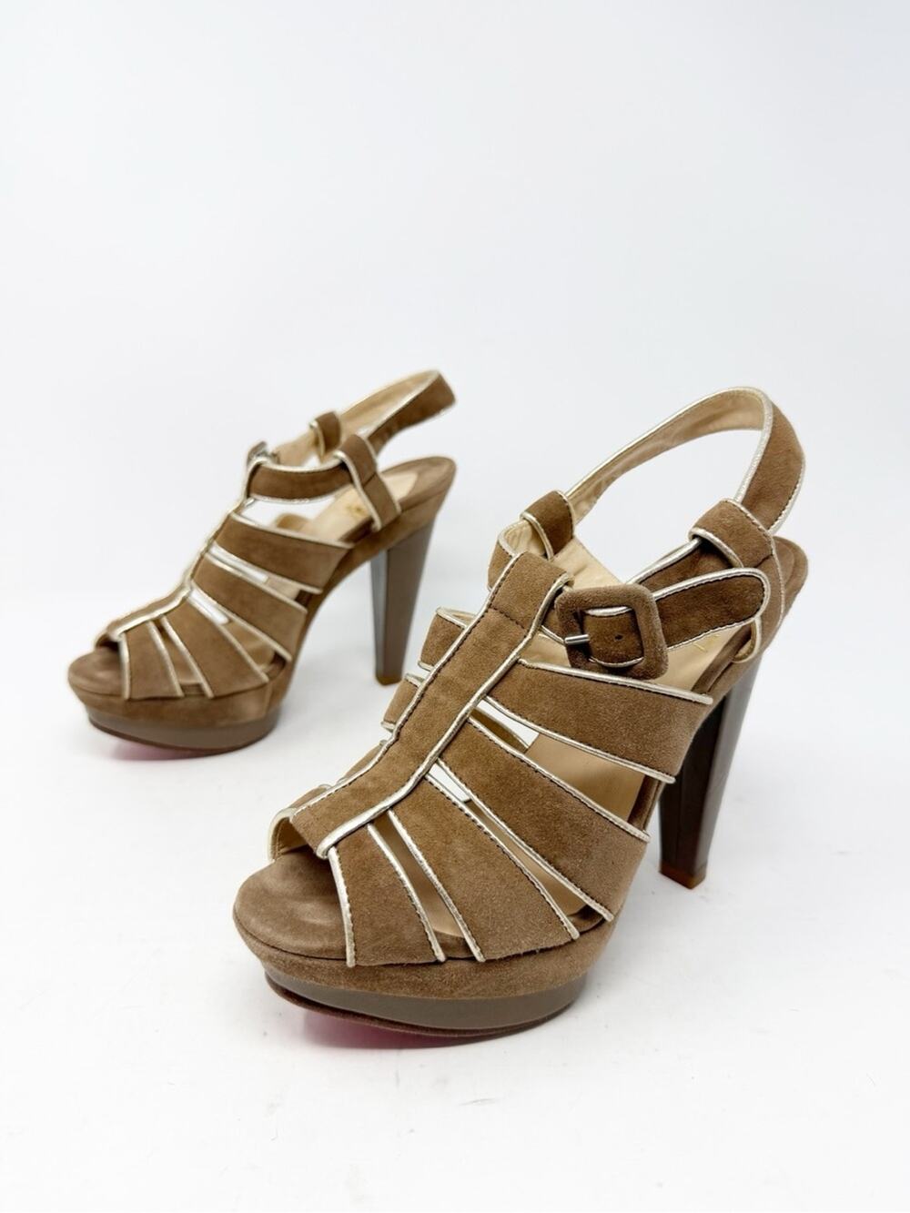 Christian Louboutin Suede Platform Sandals Womens Size EU 36